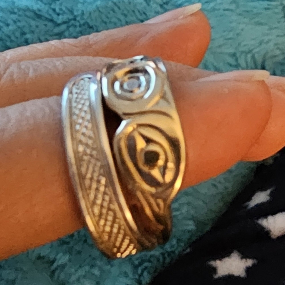 Elegant Silver Women's Ring Gold & Siver Wrap Humming Bird Ring .